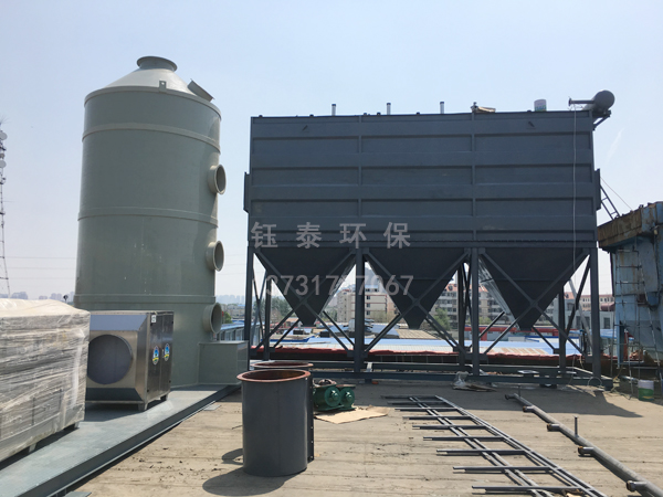 山東兗州輪胎廠PPC64-6布袋除塵器及（jí）廢氣處理設備安裝中