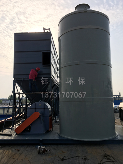 山東兗州輪胎廠PPC64-6布袋除塵器及廢氣處（chù）理設備安裝中