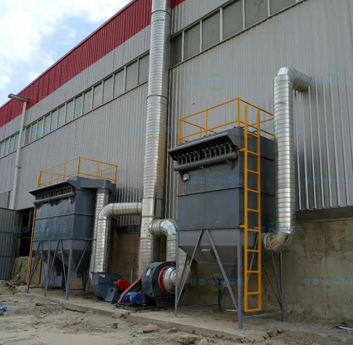 河南信陽（yáng）攪拌站（zhàn）粉塵（chén）治理布袋除塵器安裝驗收