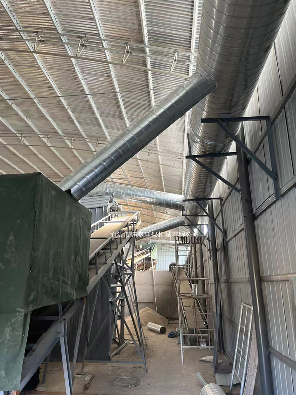 保定定興縣（xiàn）沙子（zǐ）烘幹用DMC-360脈衝布袋除塵器（qì）發貨